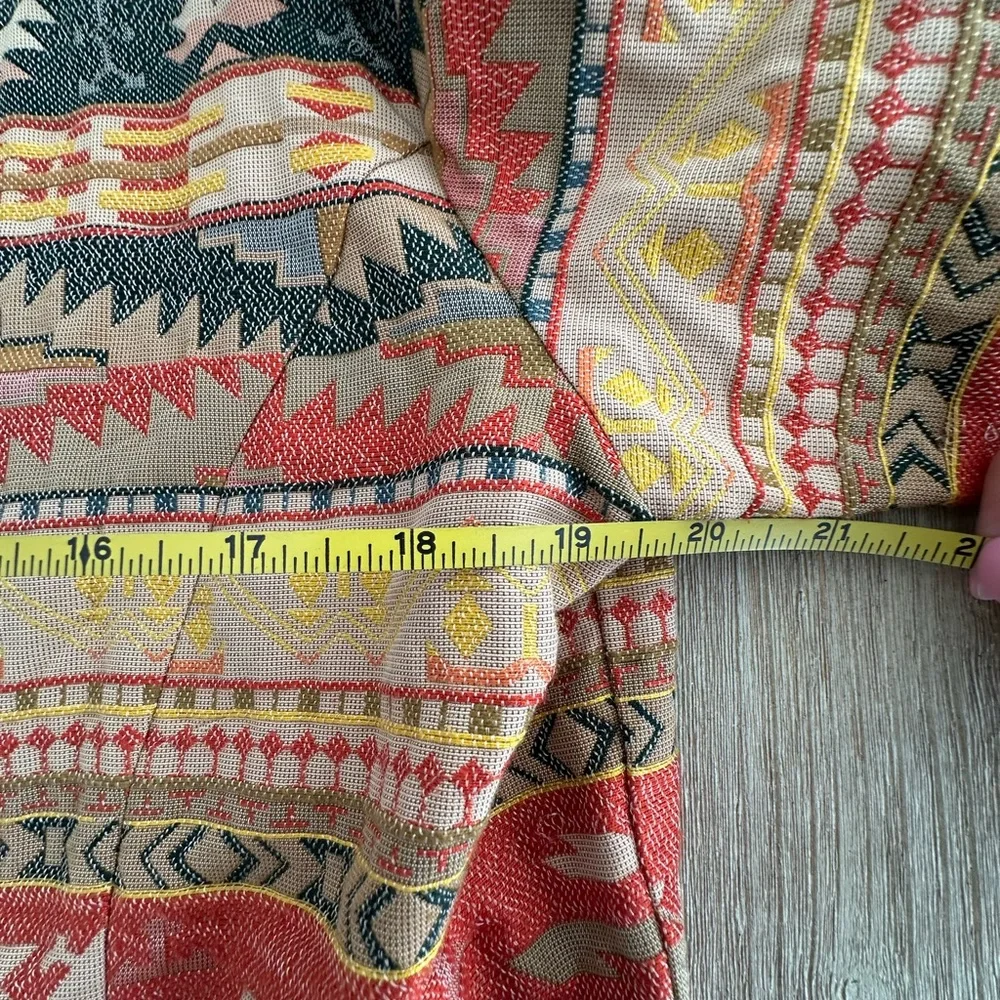 Chico's Southwestern Aztec Tribal Design Geometric Jacket Size 2 Large